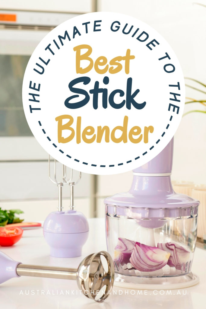 Pin image with text "best stick blender Australia"